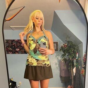 24th & Ocean Striped and Leaf Print Ensemble